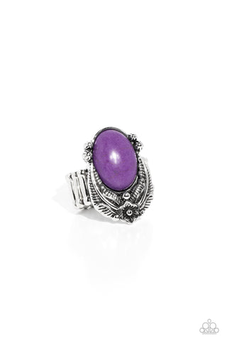 Serrated Style - Purple Paparazzi Ring (R348)