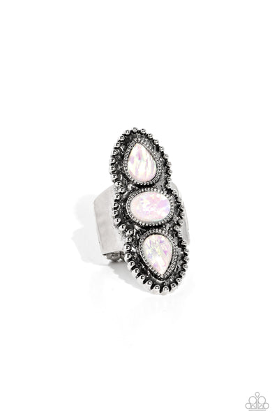 Strut Your STUDS - White Paparazzi Ring (R012)