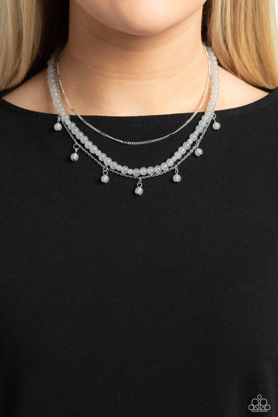 BEAD All About It - Silver Paparazzi Necklace (#4485)