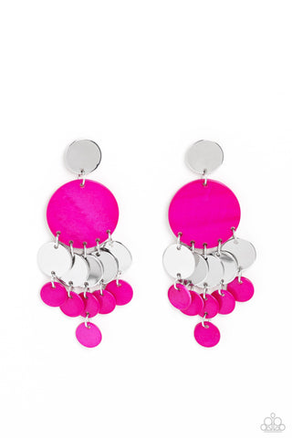 SHELL of the Ball - Pink Paparazzi Earring (#2216)