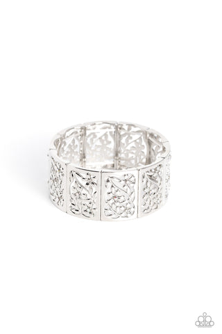 Garden Walls - White Paparazzi Bracelet (#5395)