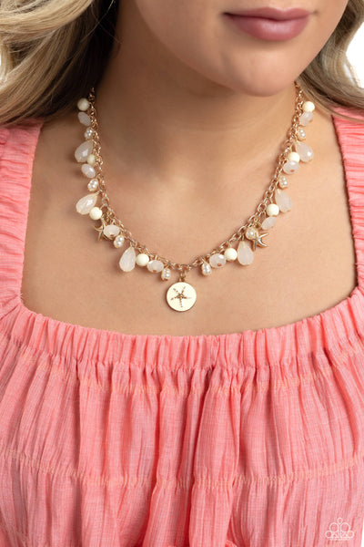 Surfer Serenade - Gold Paparazzi Necklace (#2774)