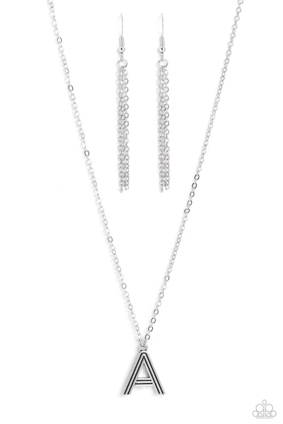 Leave Your Initials - Silver - A Paparazzi Necklace