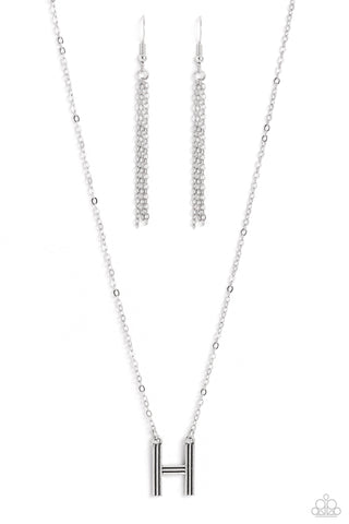 Leave Your Initials - Silver - H Paparazzi Necklace