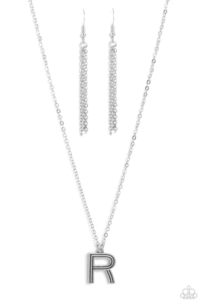 Leave Your Initials - Silver - R Paparazzi Necklace