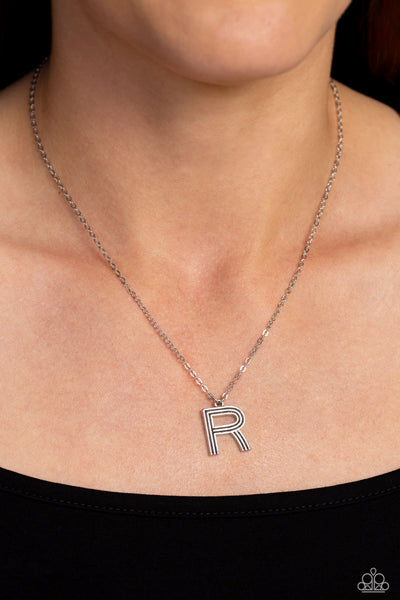 Leave Your Initials - Silver - R Paparazzi Necklace