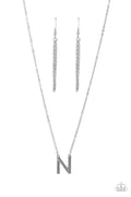 Leave Your Initials - Silver - N Paparazzi Necklace
