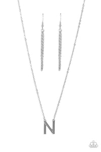 Leave Your Initials - Silver - N Paparazzi Necklace