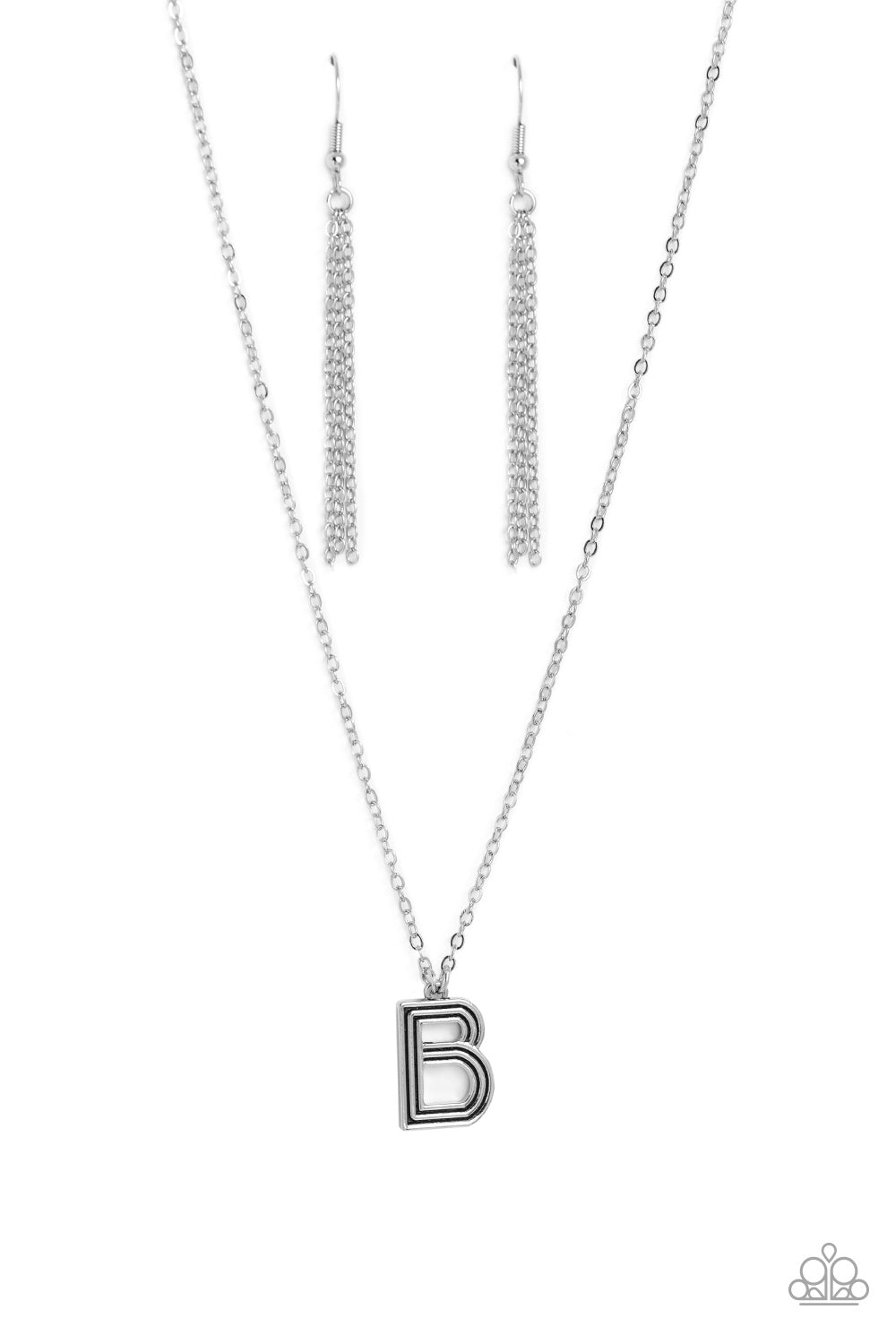 Leave Your Initials - Silver - B Paparazzi Necklace