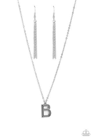 Leave Your Initials - Silver - B Paparazzi Necklace