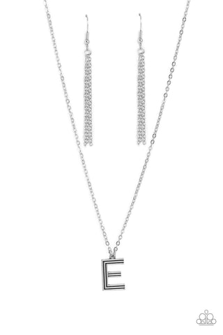 Leave Your Initials - Silver - E Paparazzi Necklace