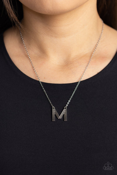 Leave Your Initials - Silver - M Paparazzi Necklace