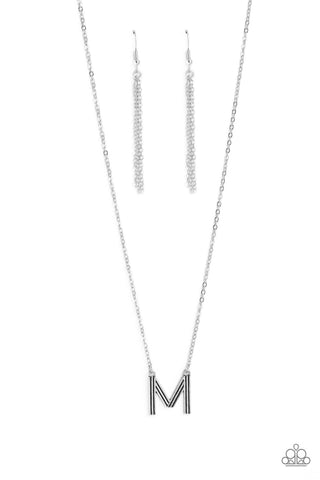 Leave Your Initials - Silver - M Paparazzi Necklace