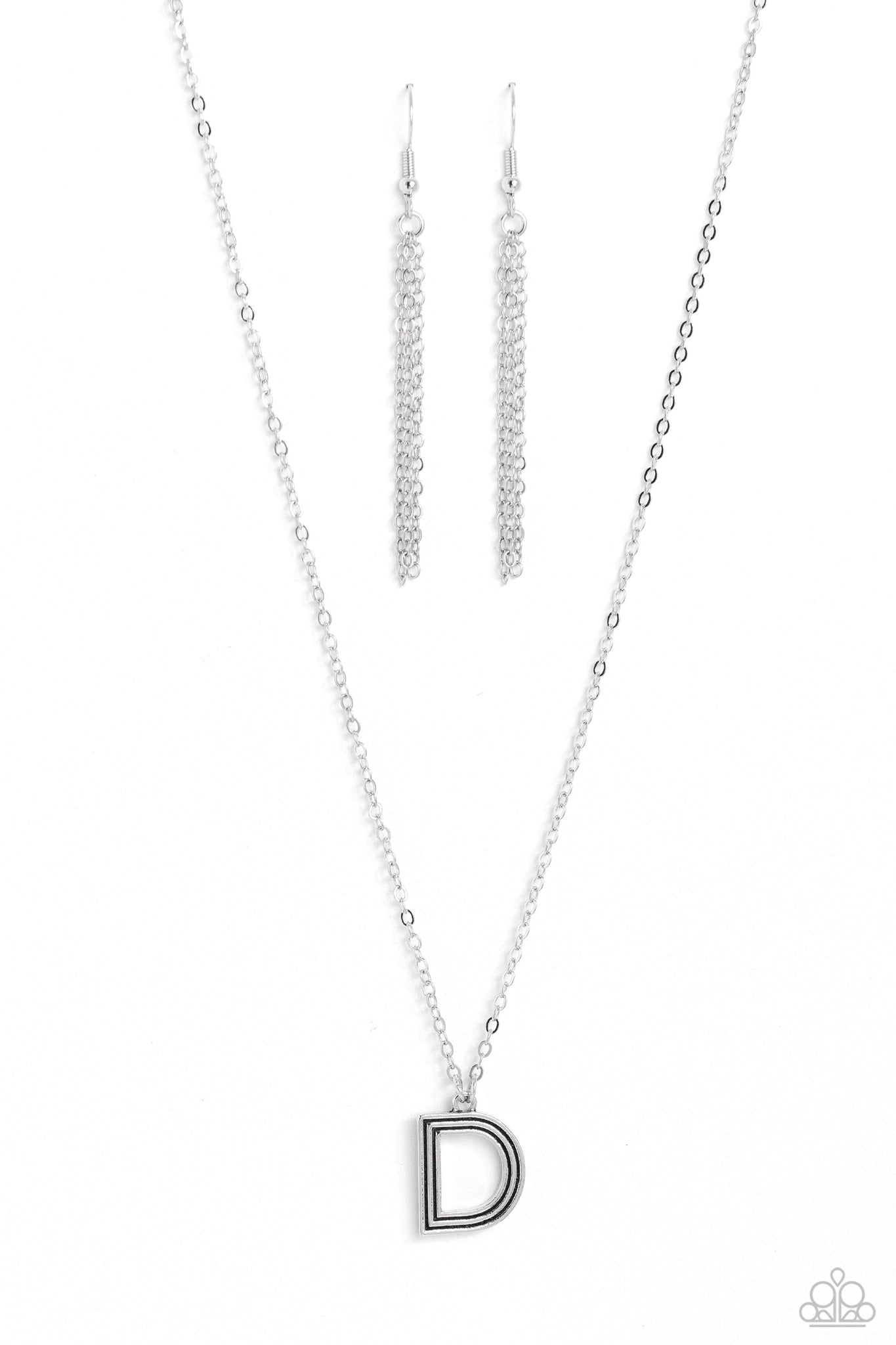 Leave Your Initials - Silver - D Paparazzi Necklace