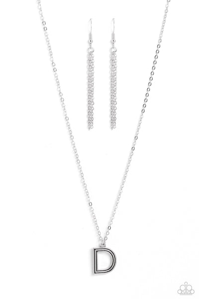 Leave Your Initials - Silver - D Paparazzi Necklace