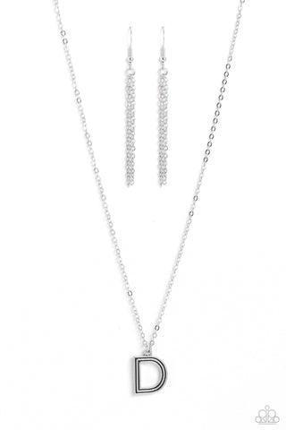 Leave Your Initials - Silver - D Paparazzi Necklace