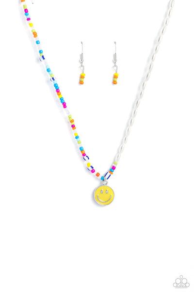 Smiling Showdown - Yellow Paparazzi Necklace (#523)