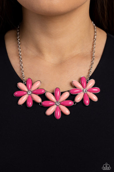 Bodacious Bouquet - Pink Paparazzi Necklace (#1208)