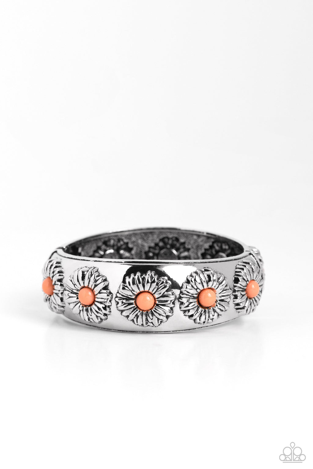 Taking FLORAL - Orange Paparazzi Bracelet (PZ-1262)