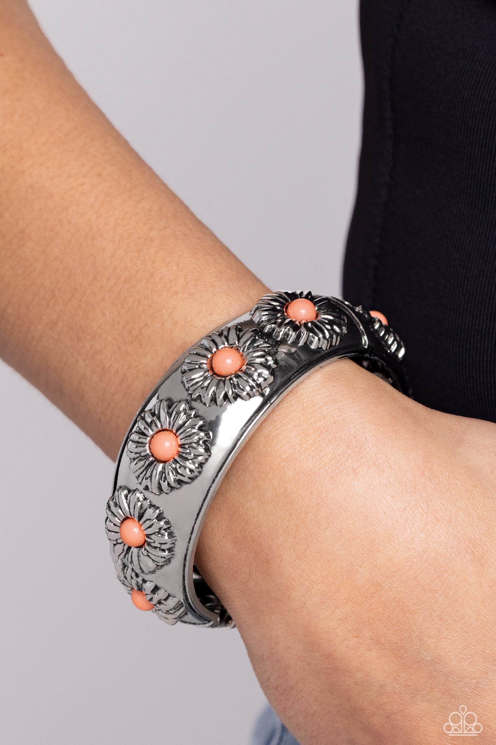 Taking FLORAL - Orange Paparazzi Bracelet (PZ-1262)
