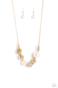 Caliber Choreographer - Gold Paparazzi Necklace (#2718)