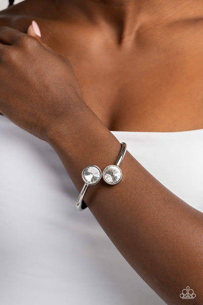 Daily Dazzle - White Paparazzi Bracelet (#3337)