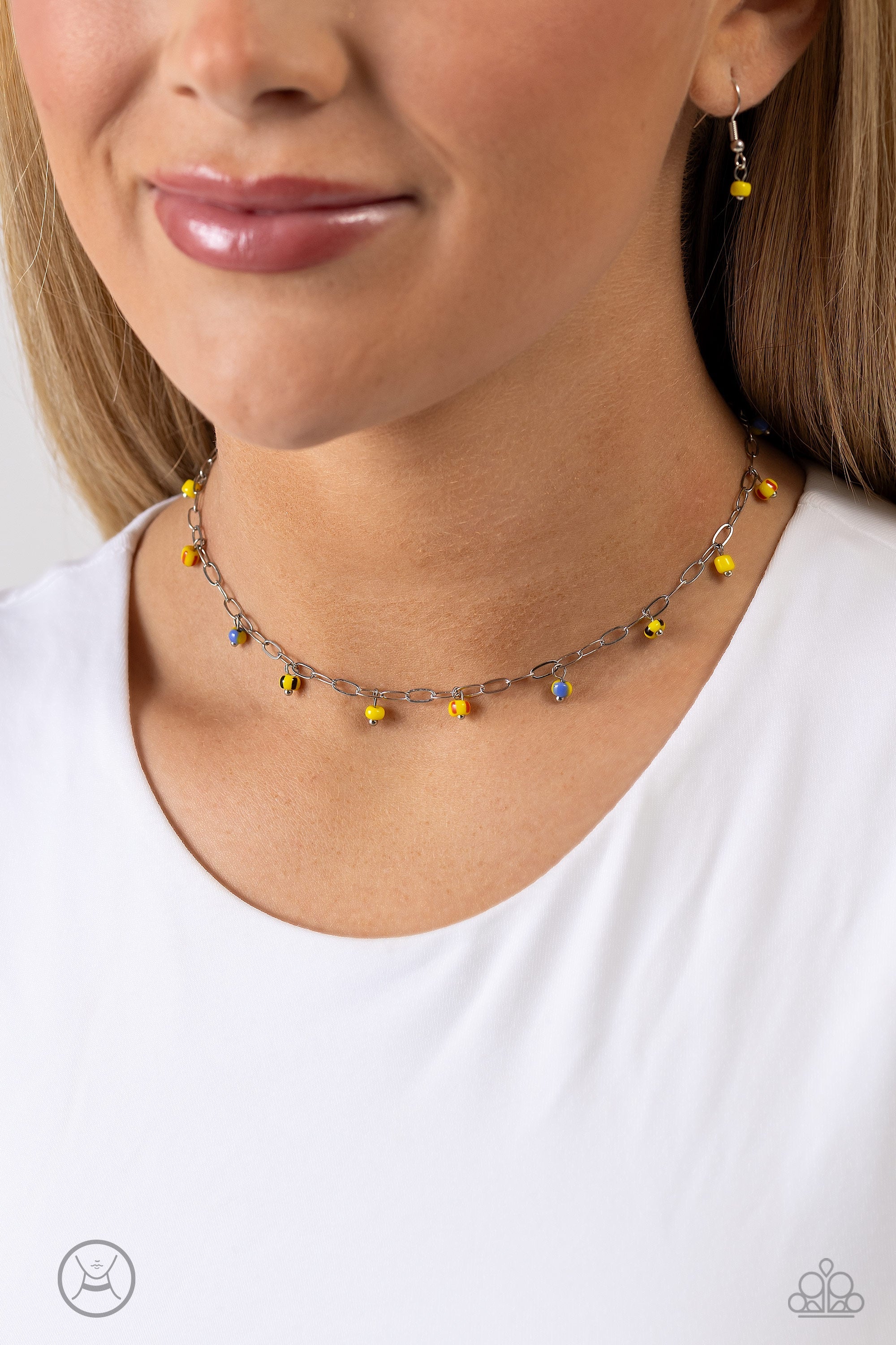 Beach Ball Bliss - Yellow Paparazzi Necklace (#1760)