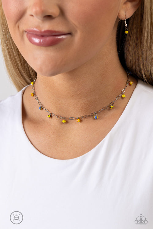Beach Ball Bliss - Yellow Paparazzi Necklace (#1760)