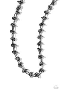 Knotted Kickoff - Black Paparazzi Necklace 2711