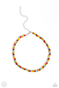 Colorfully GLASSY - Red Paparazzi Necklace (#5638)