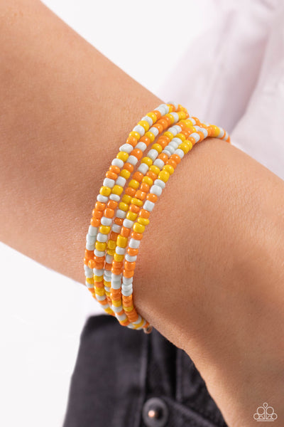 Coiled Candy - Yellow Paparazzi Bracelet