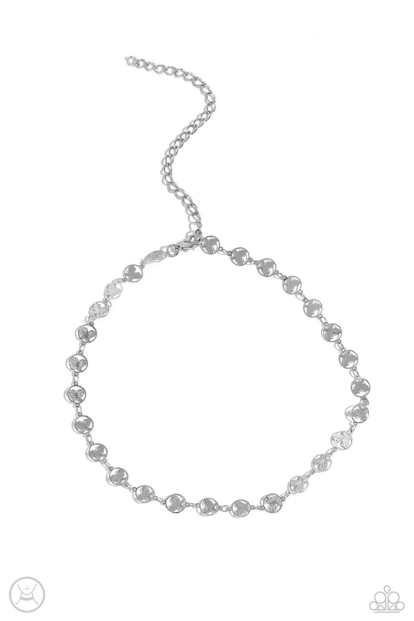 Fluttering Festival - Silver Paparazzi Necklace