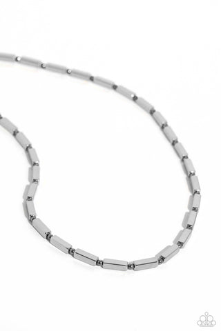 Factory Fuel - Silver Paparazzi Necklace (#4688)