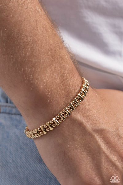 Fortune Favors The Fierce - Gold Paparazzi Bracelet (#5716)