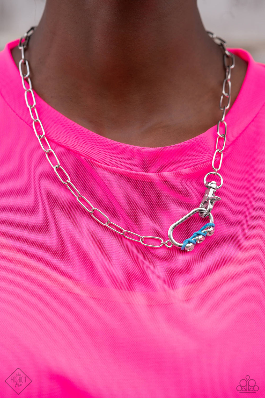 Dont Want to Miss a STRING - Blue Paparazzi Fashion Fix Necklace Sept 2023  (FF061)
