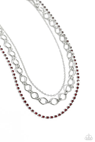 Tasteful Tiers - Red Paparazzi Necklace (#2645)