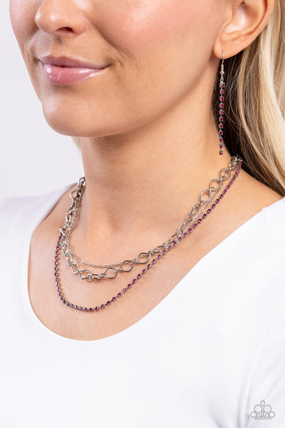 Tasteful Tiers - Pink Paparazzi Necklace (#2511)