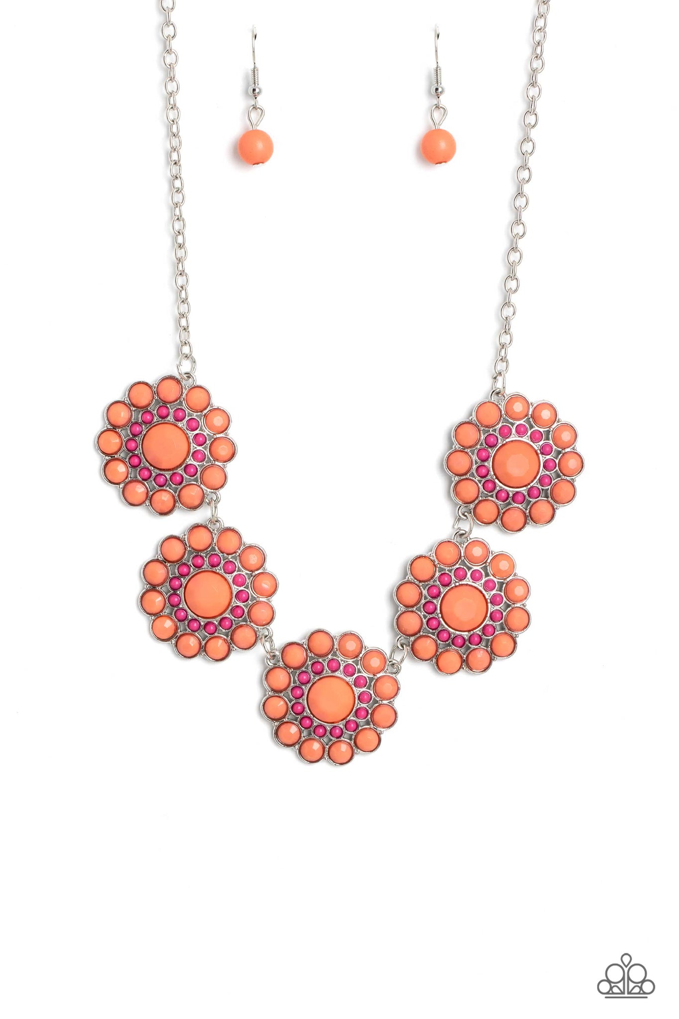 Floral Fervor - Orange Paparazzi Necklace (#2218)