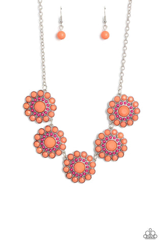 Floral Fervor - Orange Paparazzi Necklace (#2218)