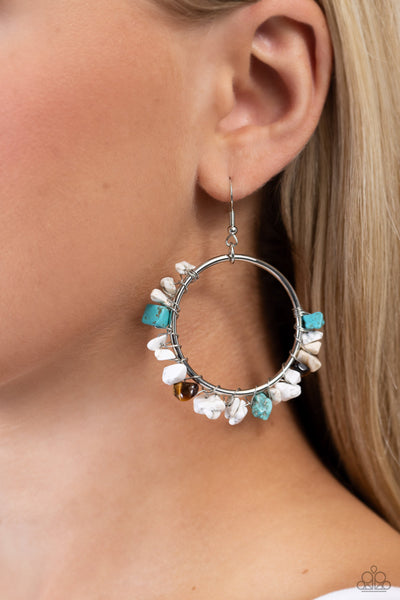 Handcrafted Habitat - White Paparazzi Earring (#3904)