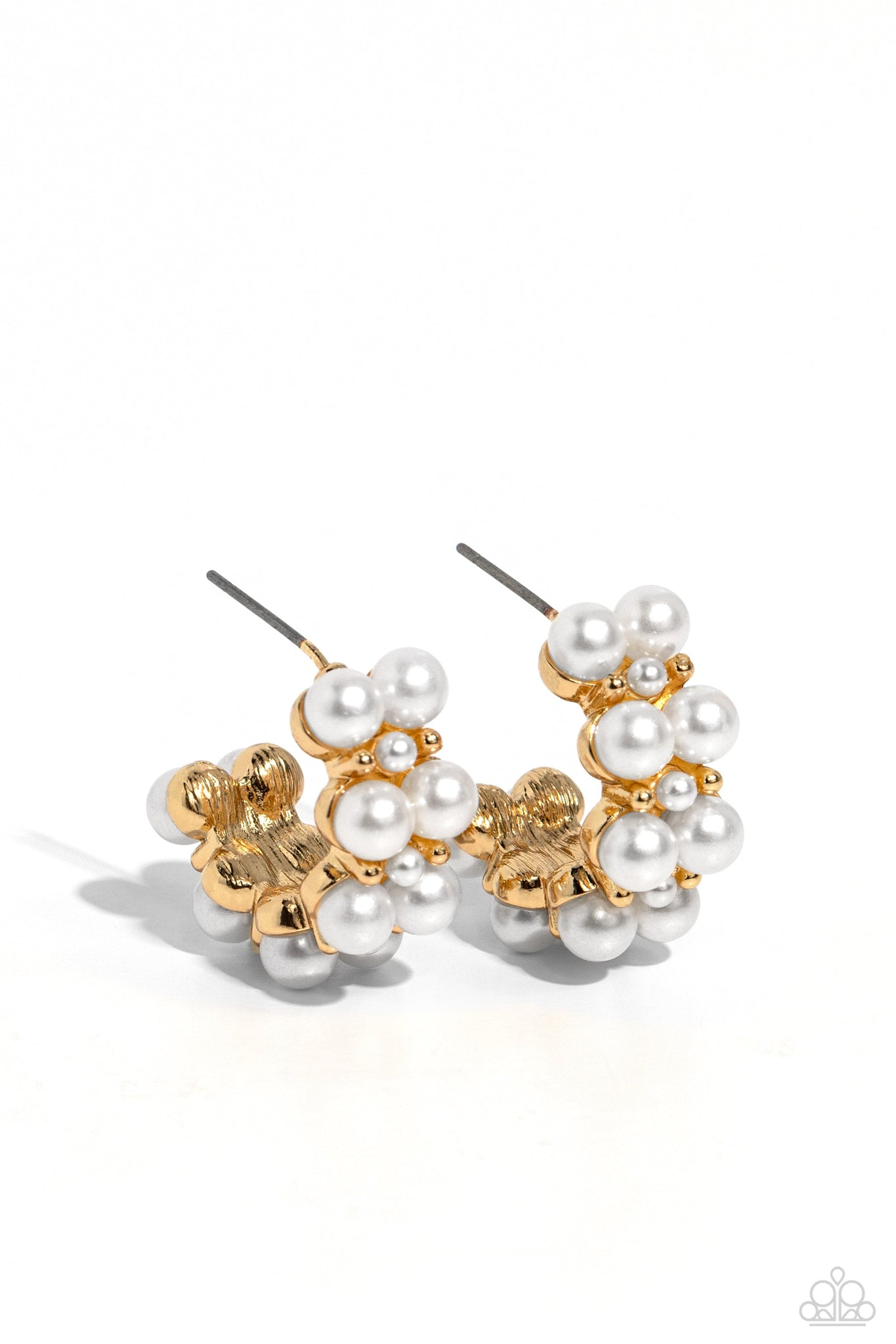 White Collar Wardrobe - Gold Paparazzi Earring (#5629)