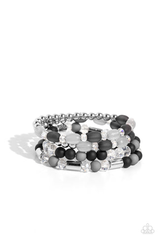 Glassy Gait - Black Paparazzi Bracelet (#5625)