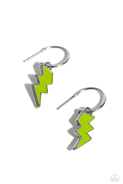 Lightning Limit - Green Paparazzi Earring (#4131)