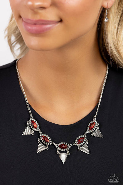 Scintillating Shimmer - Red Paparazzi Necklace (#5608)