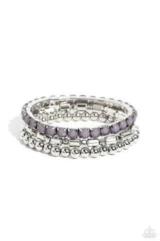 Monochromatic Maverick - Silver Paparazzi Bracelet (#5347)