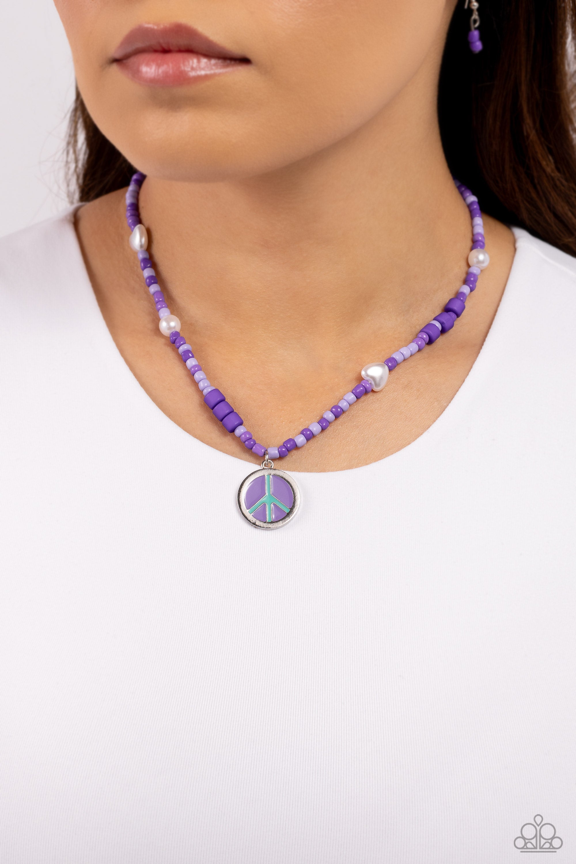 Pearly Possession - Purple Paparazzi Necklace (PZ-5647)