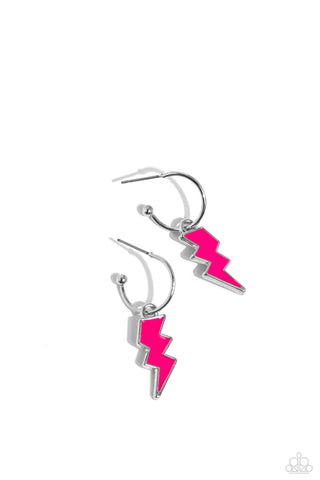 Lightning Limit - Pink Paparazzi Earring (#5618)