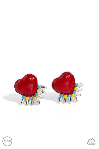 Spring Story - Red Paparazzi Earring (#5685)