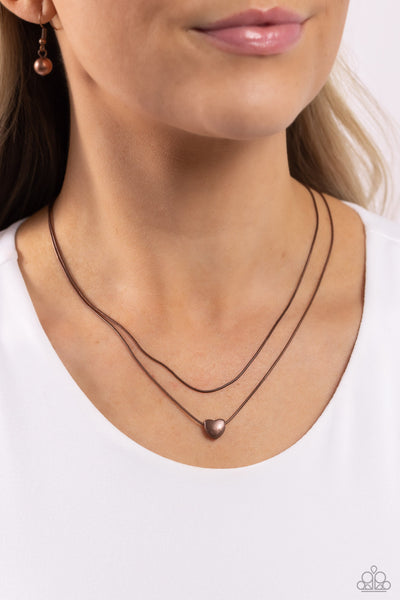 Sweetheart Series - Copper Paparazzi Necklace (#5703)