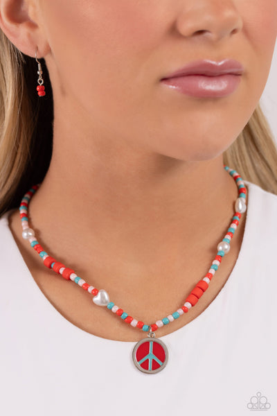 Pearly Possession - Red Paparazzi Necklace (#5614)